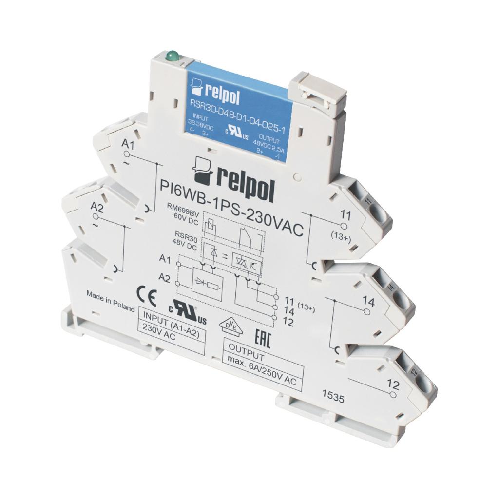 Інтерфейсне напівпровідникове реле Relpol PIR6WB-1PS-6VDC-T