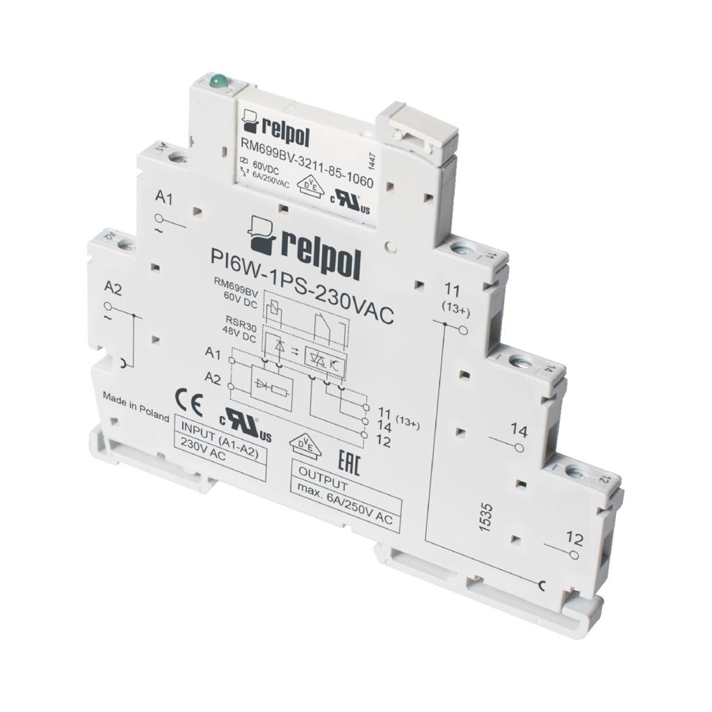 Інтерфейсне напівпровідникове реле Relpol PIR6W-1PS-6VDC-R01 (SZARE) (CE)